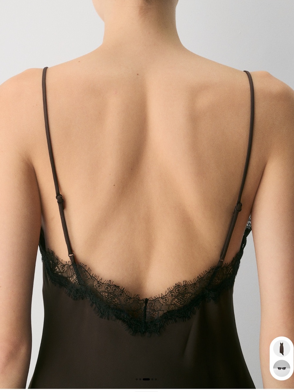 Aritzia Brown Slip Dress with Black Lace Trim - Picture 3 of 3